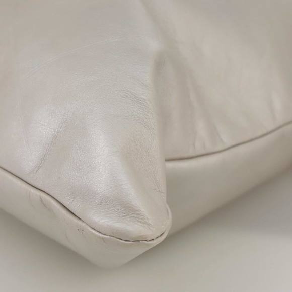 CHANEL Matelasse Hand Bag Leather Silver Light Gray Pearl CC Auth bs20615 - Picture 11 of 16